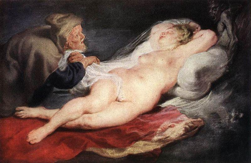 Peter Paul Rubens The Hermit and the Sleeping Angelica oil painting image